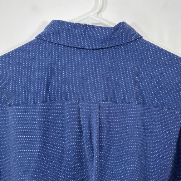 Carbon 2 Cobalt Button Down Shirt Mens Size Large Blue Polka Dot Long Sleeve EUC - Picture 10 of 11